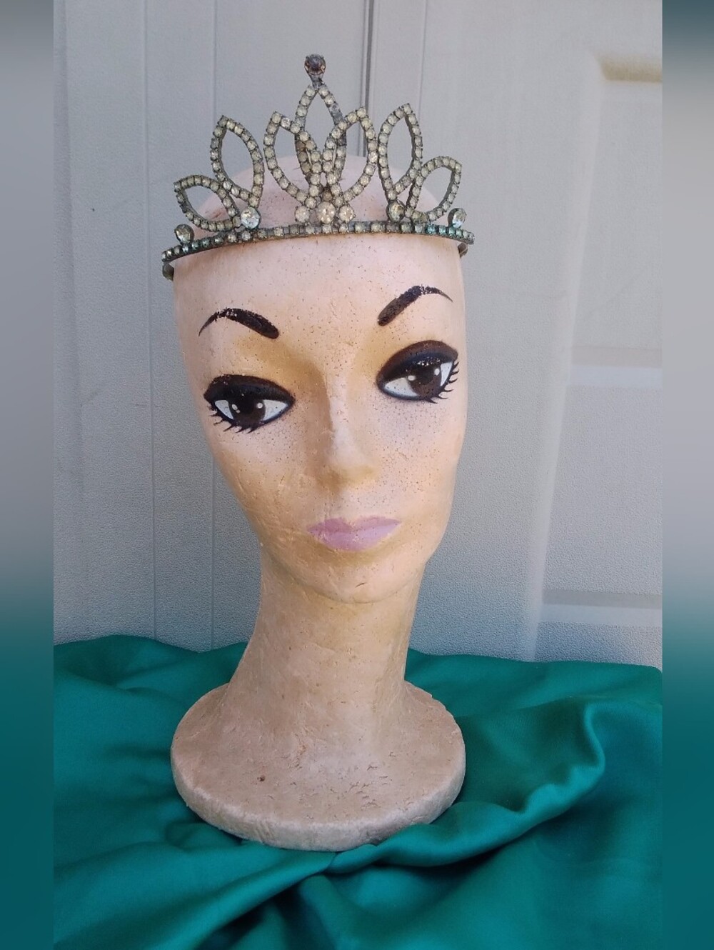Vintage Rhinestone Tiara Crown 50s 60s - Picture 1 of 10